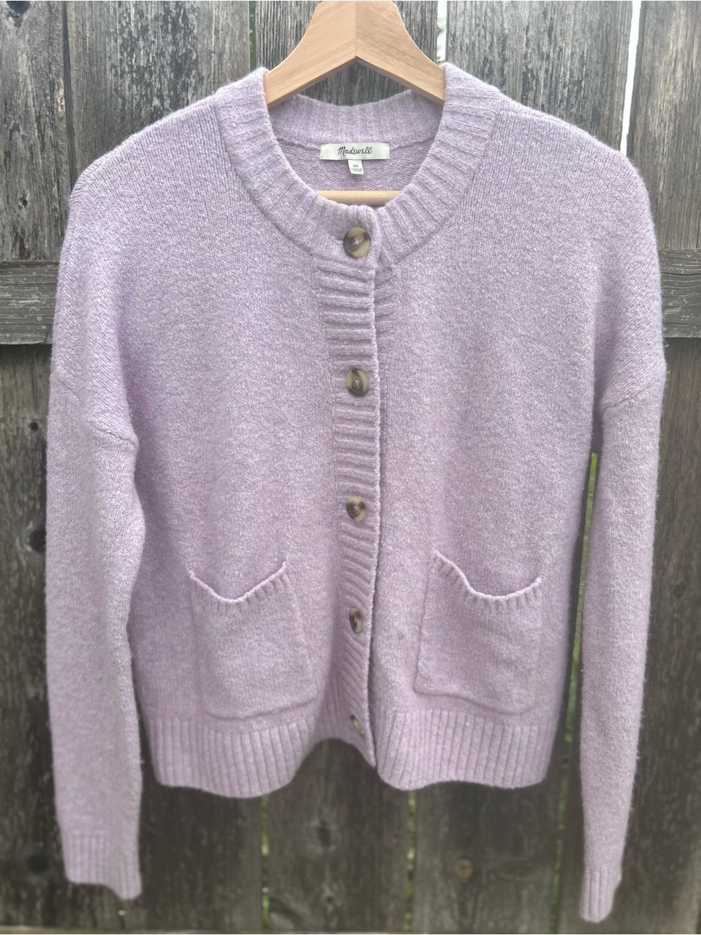 MADEWELL Colburne Cardigan Knit Sweater Orchid XS